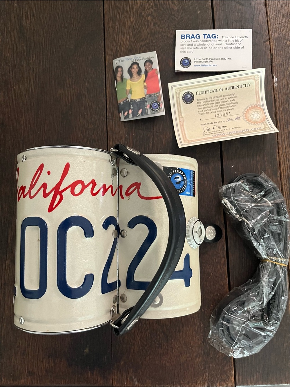 Little Earth Vintage License Plate California Purse Bag